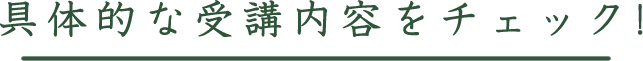 具体的な受講内容をチェック!