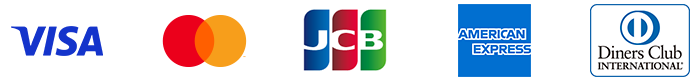 Visa、Master、JCB、AMEX、Diners