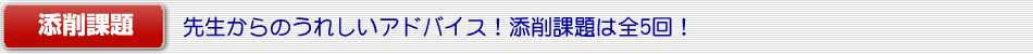 先生からのうれしいアドバイス添削課題は全5回